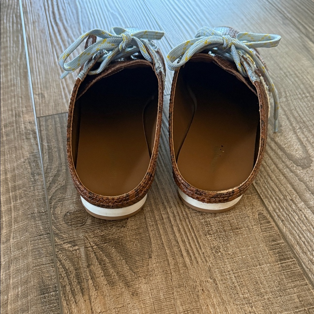 Larroude Brown Python-Effect Sneakers with Yellow… - image 6